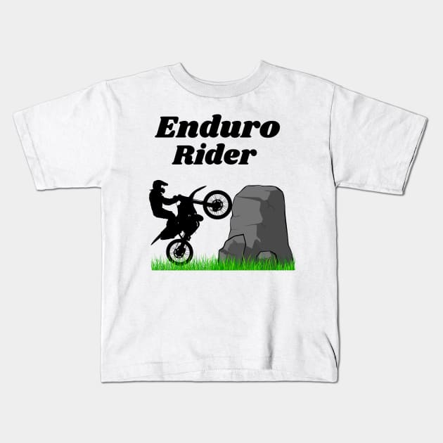 Awesome enduro rider Dirt bike/Motocross design. Kids T-Shirt by Murray Clothing